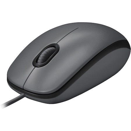 Logitech Corded Mouse, Optical, USB, 2-1/2"x4-1/2"x1-1/2" , BK 910-001601