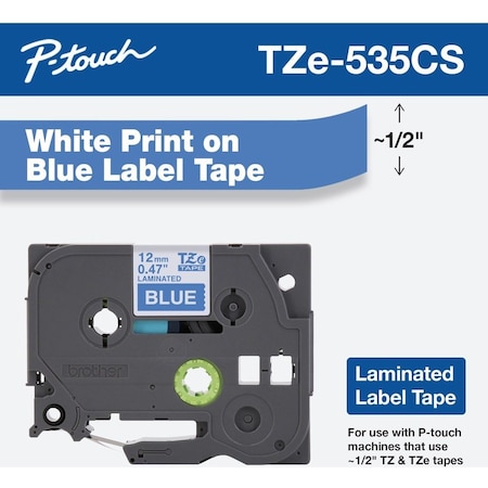 Brother Label/RibbonCartridge, White, 15/32inW TZE535G