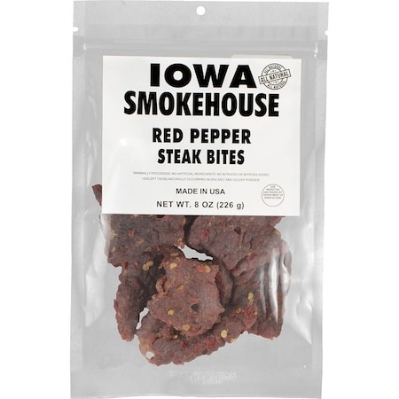 Iowa Smokehouse Steak Bites, Red Pepper, 8 oz Resealable Bag IS-SBRP-6CT