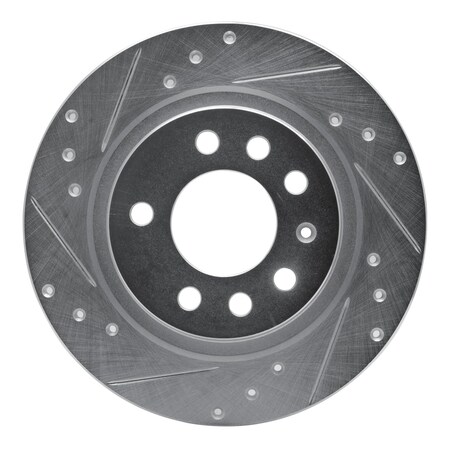 Dynamic Friction Co DFC Brake Rotor - Drilled and Slotted - Silver 631-53006L