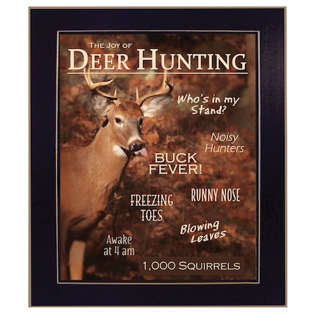Homeroots Joy of Hunting deer Black Framed Print Wall Art 404986