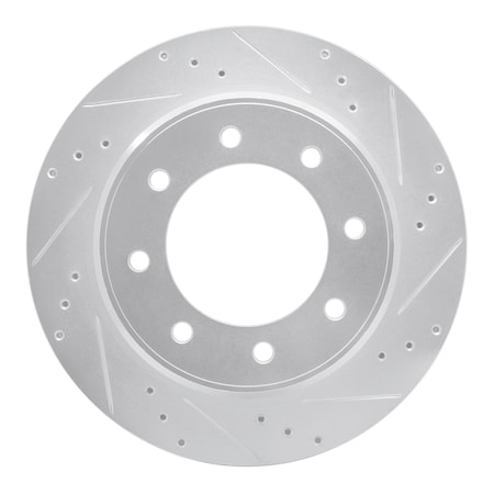 Dynamic Friction Co DFC Brake Rotor - Drilled and Slotted - Silver 631-67101R
