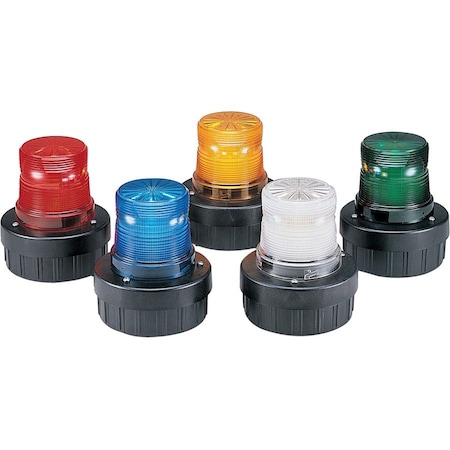 Federal Signal Warning Light, Amber, LED, 120V AC, 60, 75 FPM, 5 3/4 in Dia., Surface AV1-LED-120A