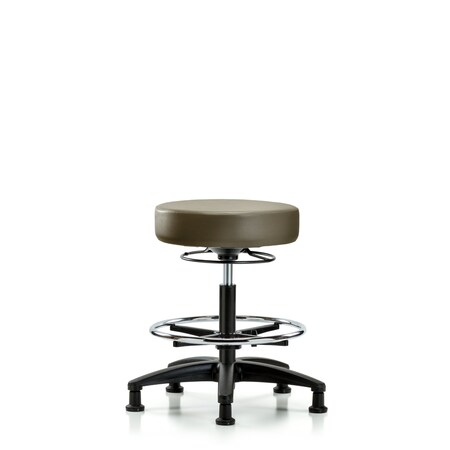 Blue Ridge Ergonomics Vinyl Stool, Med Bench, Foot Ring, Glides, Royal BR-VMBSO-RG-CF-RG-8809