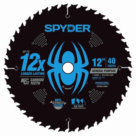 Spyder 12in 40T General Purpose Blade - Clam Shell 13049