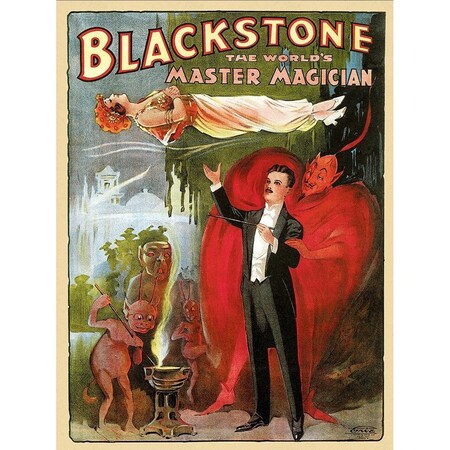 Homeroots Vintage 1934 Blackstone Magic Unframed Print Wall Art 393282