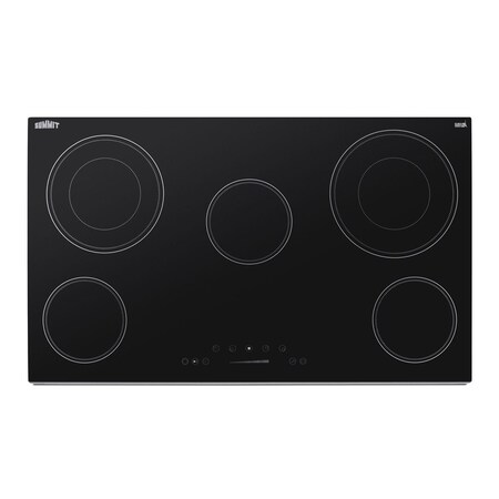 Summit 36in Wide 208-240V 5-Burner Radiant Cooktop CR5B36T9B