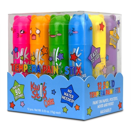 Kwik Stix Cuties Solid Tempera Paint, Set of 12 Colors 684