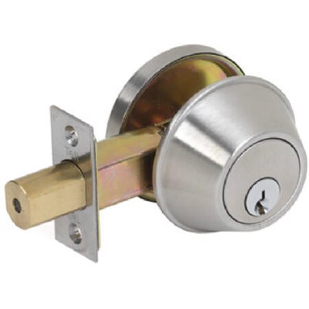 Tell CL100055 Satin Stainless Steel Finish Single Cylinder Deadbolt 574962