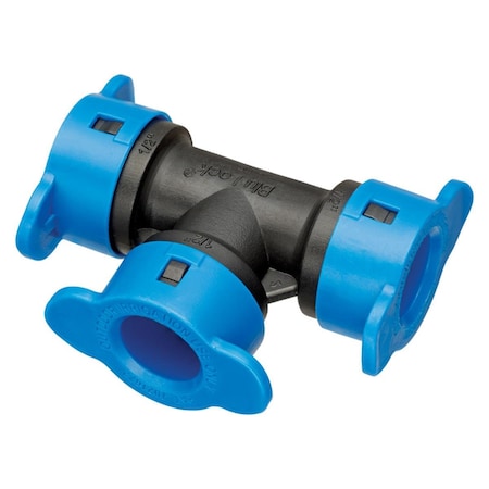 Oraline Orbit Irrigation 0.5 in. Blu-Lock Tee, Black & Blue 7572571