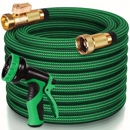 Wrightmaster 3/4 in. x 100 ft. Standard Garden Hose with Brass Fittings‌, Nozzleand‌Leak-Proof Technology‌ ZR-100FTG