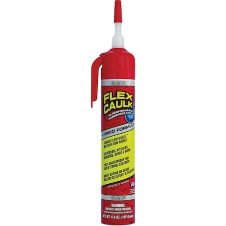 Flex Seal Flex Caulk 6.75 Oz. Clear Hybrid Caulk Cartridge With Adjustble Nozzle CFSCLRR675