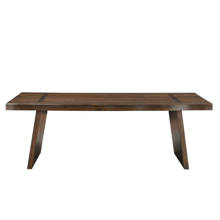 Homeroots 86" Dark Brown Wood Live Edge Dining Table 554338