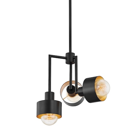 Troy Lighting North 3 Light Pendant 16 In. Iron And Steel F8716-SBK/GL