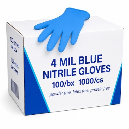 Approved Vendor 4Mil Blue Nitrile Gloves MEDIUM, 1000PK BP4MILNitrileMC