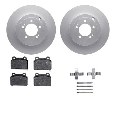 Dynamic Friction Co DFC GEOSPEC Coated Rotors with 5000 Brake Pads - Ceramic and Hardware 4512-72072
