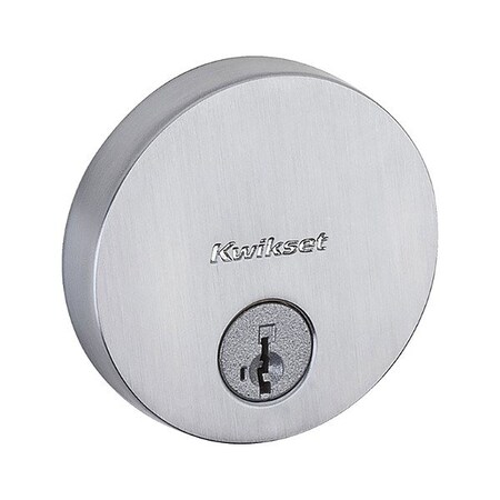 Kwikset Single Cylinder Deadbolt, 1" L Throw 258-RDT-15-SMT-6AL-STRKP