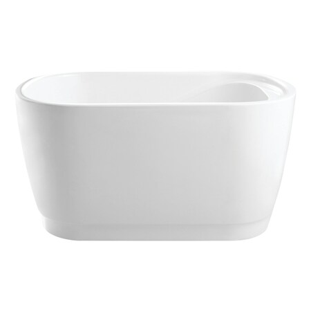Kingston Brass 51" Acrylic Oval Rectangular Double Ended Freestanding Tub with Drain, Glossy White VTOV513425S