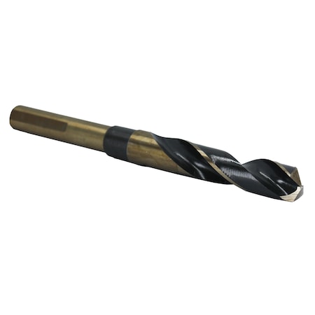 Drill America 5/8" HSS Black & Gold Drill Bit with Reduced 1/2" 3-Flat Shank, Contractor Series KFD3F5/8