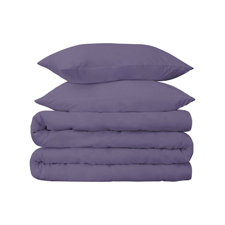 Homeroots Wisteria Twin Cotton Blend 650 Thread Count Washable Duvet Cover Set 528412