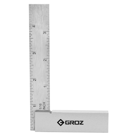 Groz Steel Square, Graduated, Workshop, 4" 01142