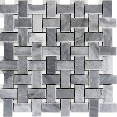 Apollo Tile 12x12 Bardiglio Nuvolato, Eastern White Marble Floor and Wall Mosaic Tile 5 sqft/case, 5PK APLSE88B14A