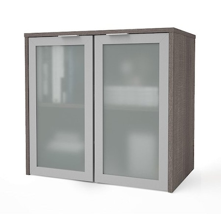 Bestar Desk Hutch, 28 3/10 in H, 30 1/10 in W X Particle Board, Bark Grey 160521-1147