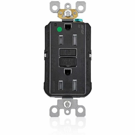 Leviton Receptacle, 15 A, 125V AC, Black AGTR1-HGE