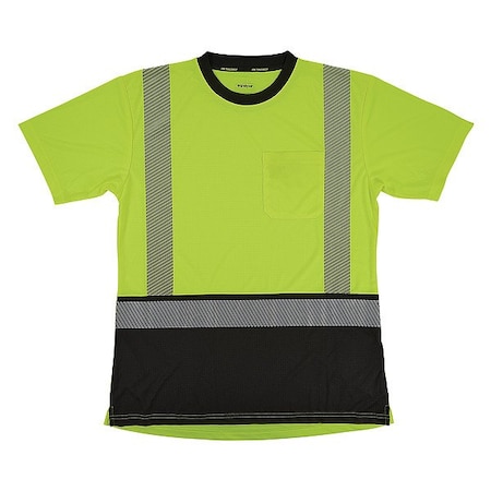Ergodyne Hi-Vis Shirt, XS, Lime, Short Sleeve 22311