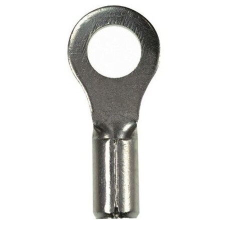 Panduit Ring Terminal, 1/4" Stud Size, 10 AWG, 2,000 V, Bare Insulated, Bare, 500 PK P10-14RHT6-D