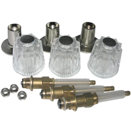 Westlake Pipe & Fittings Price Pfister 3-Valve Round Clear Tub & Shower Handle Kit 1/1/9455