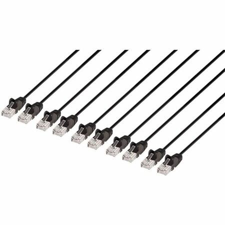 Intellinet Network Solutions CAT6 U/UTP SLIM NETWORK PATCH CABLE, 3 FT., BLACK, 10-PACK, 10PK 742580