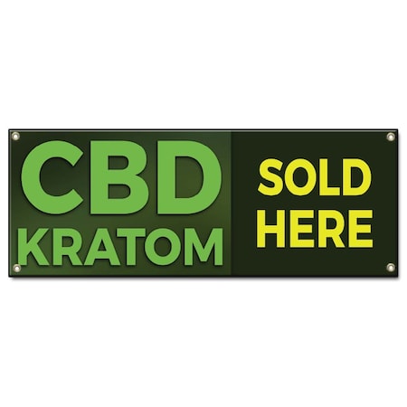 Signmission CBD Kratom Sold Here, 48 Inch x 120 Inch, Banner B-120-30031