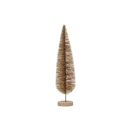 Creative Co-Op Enchanted Christmas Gold Bottle Brush Tree Table Decor 13 in. XS3193