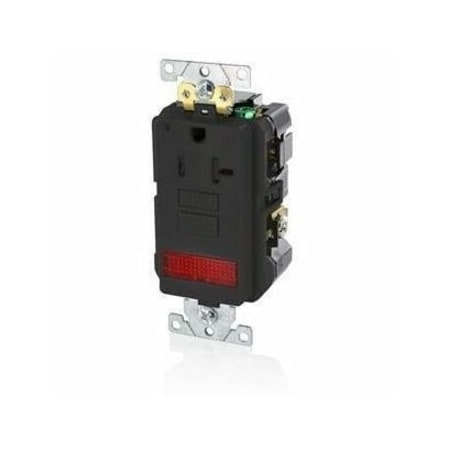 Leviton Self-Test GFCI Receptacle, Combination with Light, 20 Amp, 125 Volt, 5-20R NEMA GFPL2-PLE