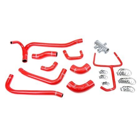 Hps Performance High Temp Reinforced Silicone Radiator Coolant Hose Kit, Red,  57-2069-RED