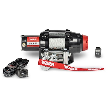 Warn Vehicle Mounted Recovery Winch 12 Volt Electric 3500 Lb Capacity Steel Rope 110035