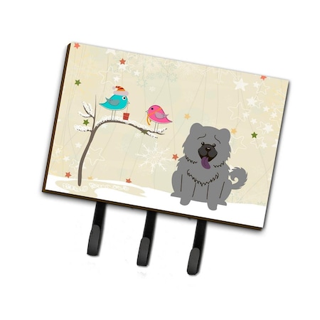 Carolines Treasures Christmas Presents Between Friends Chow Chow Blue Leash or Key Holder BB2611TH68