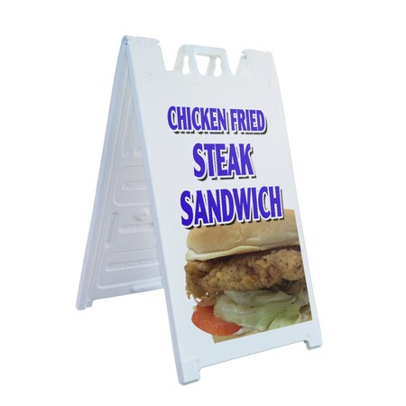 Signmission Chicken Fried Steak Sandwich, A-Frame & 2 Decals Installed, Heavy-Duty Plastic Frame SBHD-D-2436-Chicken Fried Steak Sandwich