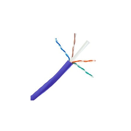 Cable Wholesale Plenum Cat6 Bulk Cable, Purple, Solid, UTP (Unshielded Twisted Pair), CMP, 23 AWG, Pullbox, UL 11X8-041TH