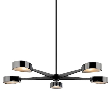 Troy Lighting Allisio 5 Light Chandelier 49 In. Textured Black F7335-TBK/BCR