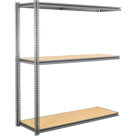 Global Industrial 3 Shelf, Heavy Duty Boltless Shelving Z Beam Add On, 72Wx48Dx60H, Wood Deck 493838