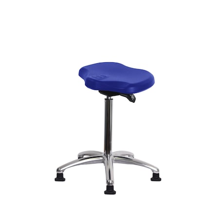 Blue Ridge Ergonomics Polyurethane Ray Sit-Stand Chrome in Blue Polyurethane PRPHBST-CR-NF-RG-BLU