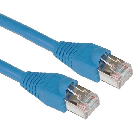 Cable Wholesale Shielded Cat5e Blue Copper Ethernet Cable, F/UTP, Snagless/Molded Boot, POE Compliant, 10 foot 10X6-56110