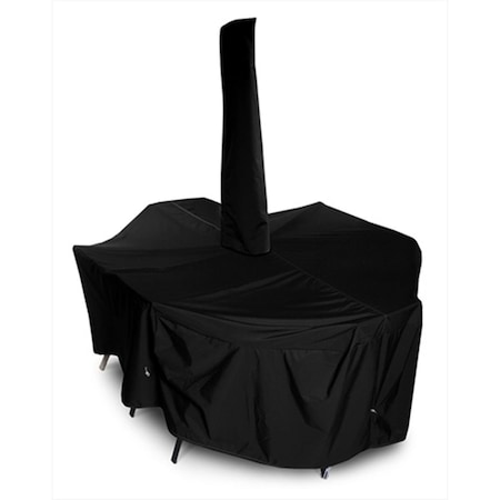Koverroos Weathermax X-Large Dining Set Cover with umbrella hole- Black - 132 L x 74 W x 28 H in. 71451