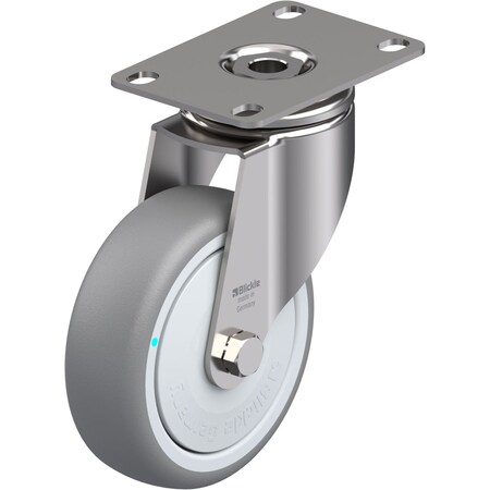 Blickle Swivel Plate Caster, TPR, 4", 240 lb. LKPXA-TPA 101KFD-12