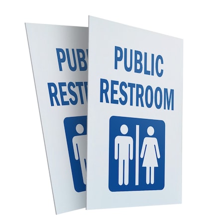Signmission Public Restroom, Plastic Signs Only 24 Inch x 36 Inch, Corrugated Plastic, 2PK CSB-2436-2PACK-Public Restroom