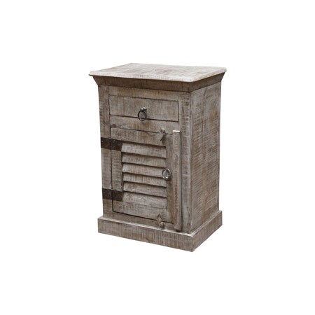 Homeroots 30" Gray One Drawer Nightstand 488754