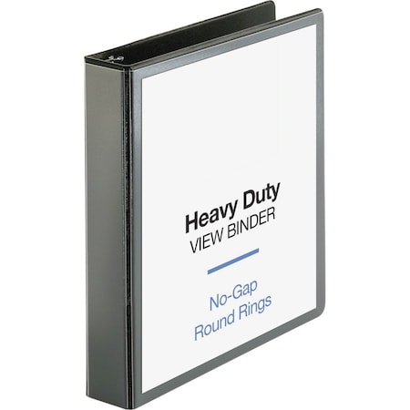 Business Source Premium Round Ring View Binder, Black BSN19650