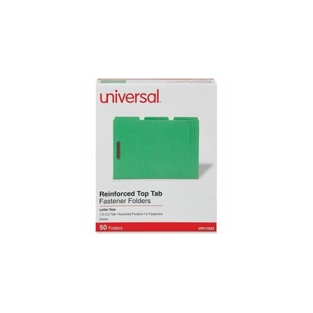 Universal One Manila Folder, 1/3 Tab, Letter, Grn, 50PK UNV13522